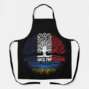 Ukraine Ukrainian French France Tree Roots Flag Apron