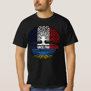 Ukraine Ukrainian French France Tree Roots Flag T-Shirt