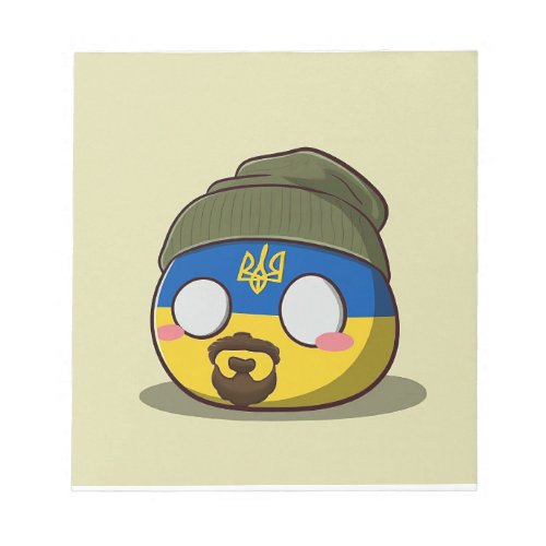Ukraine Ukrainian Green Beanie Countryball Notepad
