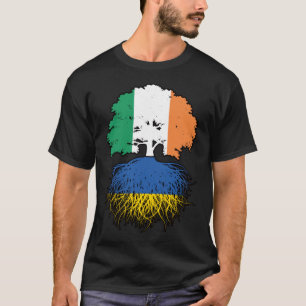 Ukraine Ukrainian Irish Ireland Tree Roots Flag T-Shirt