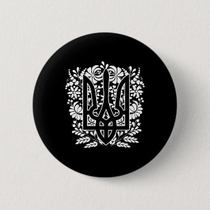 Ukraine Ukrainian Kiew Trysub Flag 13 Button