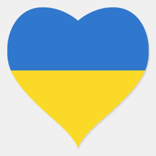 Ukraine Ukrainian national flag  Heart Sticker
