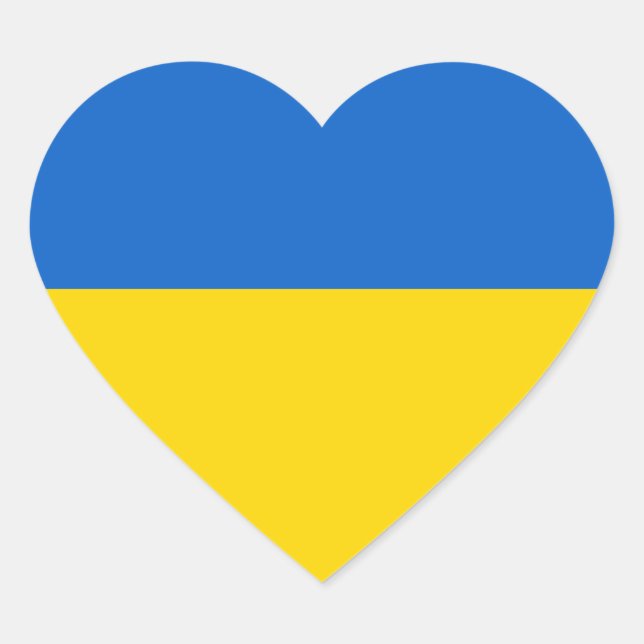 Ukraine Ukrainian national flag  Heart Sticker (Front)