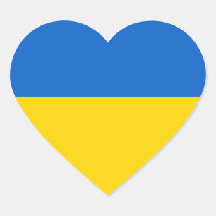 Ukraine Ukrainian national flag  Heart Sticker