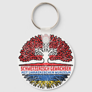 Ukraine Ukrainian Swiss Baum Root Keychain