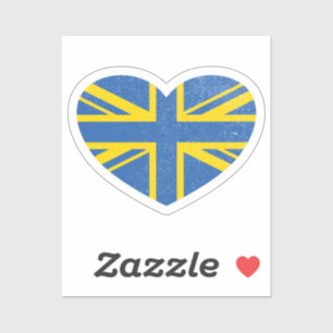 Ukraine Ukrainian UK United Kingdom British Heart Sticker