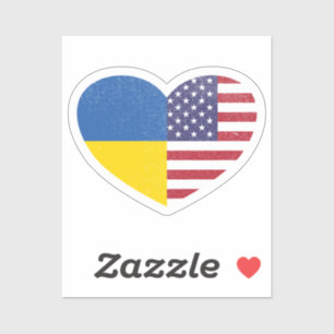 Ukraine Ukrainian USA America United States Sticker