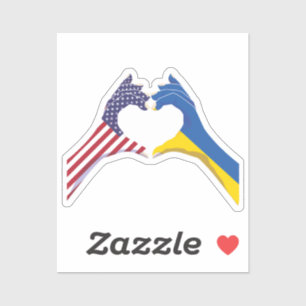 Ukraine Ukrainian USA United States American Sticker