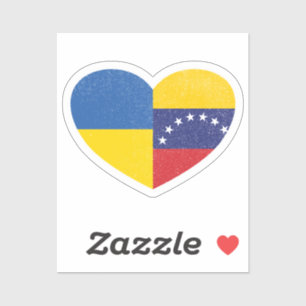 Ukraine Ukrainian Venezuela Venezuelan Heart Love Sticker