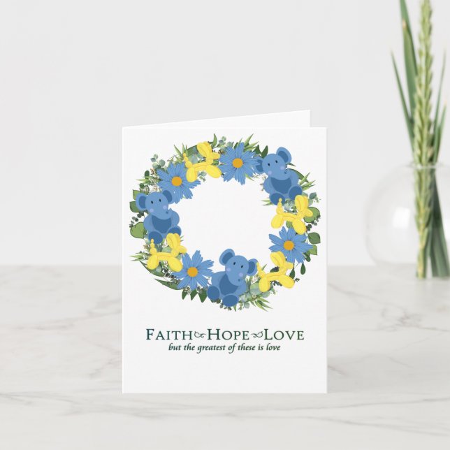Ukraine Ukrainian Wreath Flowers Faith Hope Card (Front)