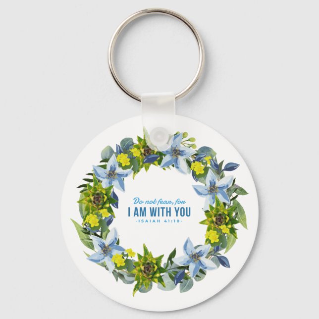 Ukraine Ukrainian Wreath Flowers Faith Hope Keychain (Front)