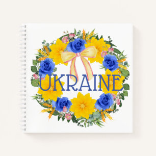 Ukraine Ukrainian Wreath Flowers Faith Hope Notebook