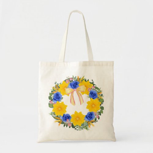 Ukraine Ukrainian Wreath Flowers Faith Hope Tote Bag