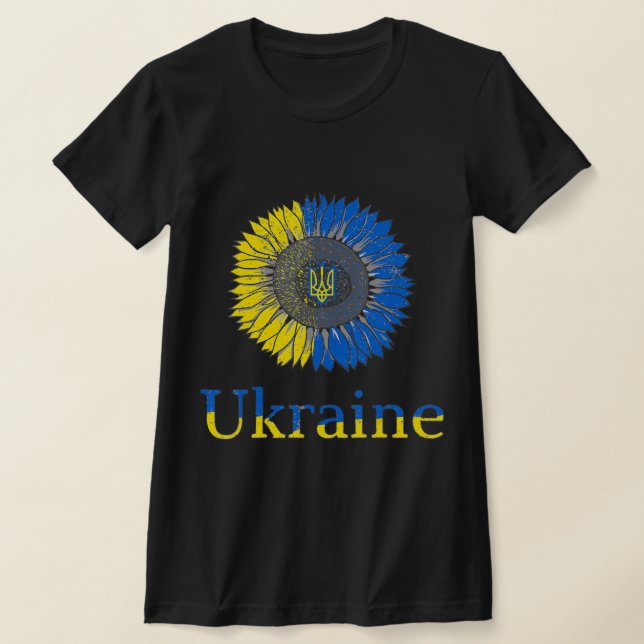 Ukraine  Ukrainians Sunflower Vintage Ukrainian  T-Shirt (Laydown)