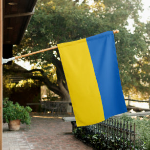 Ukraine Ukranian Support Blue Yellow  House Flag