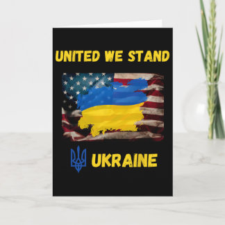 Ukraine United We Do Stand American Friendship Fla Card