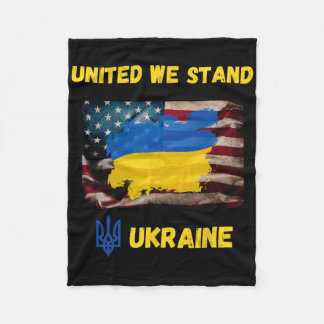 Ukraine United We Do Stand American Friendship Fla Fleece Blanket