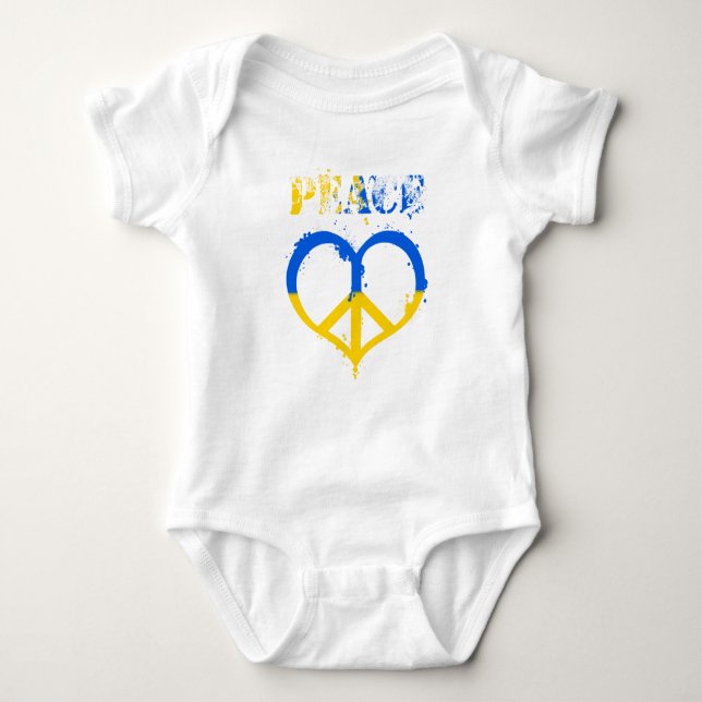 Ukraine Urban Style Peace and Love Symbol  T-Shirt (Front)