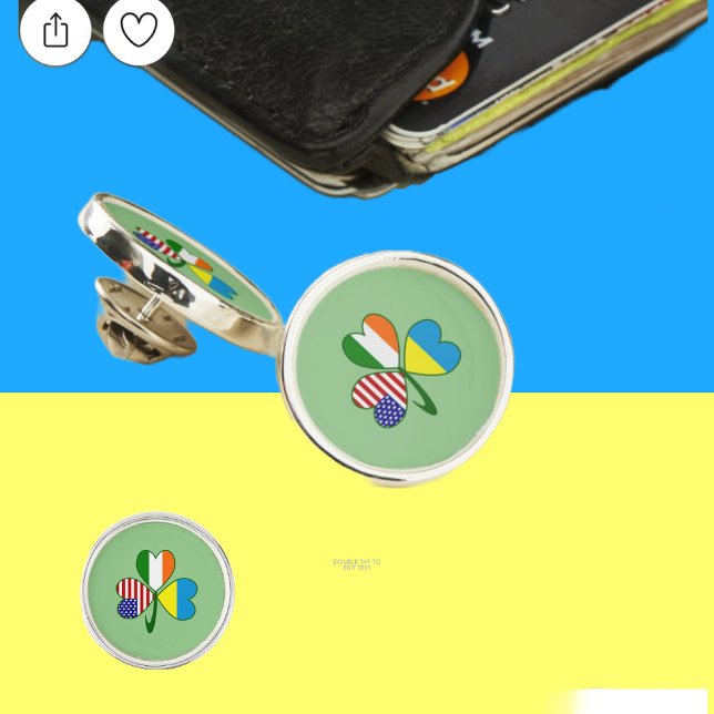 Ukraine USA Ireland Shamrock Flag Pin (Creator Uploaded)