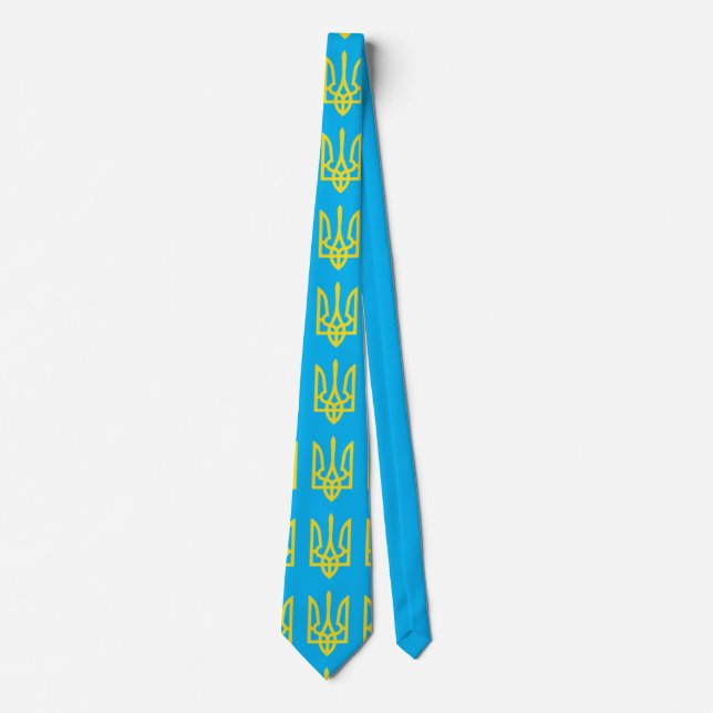 Ukraine War Trident  Neck Tie (Front)