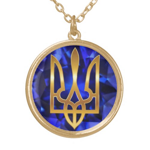 Ukraine Warrior Trident unisex Sapphire Pendant