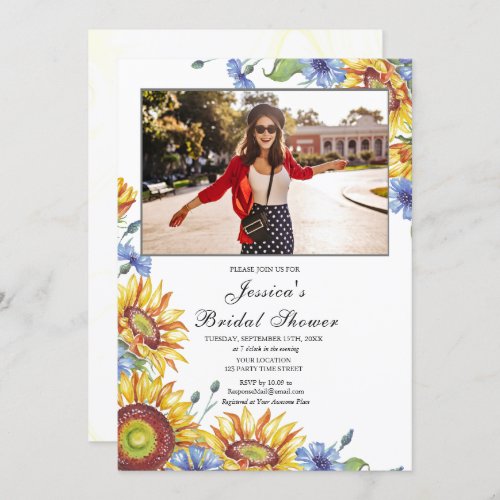 Ukraine Watercolor Bridal Shower PHOTO Invitation