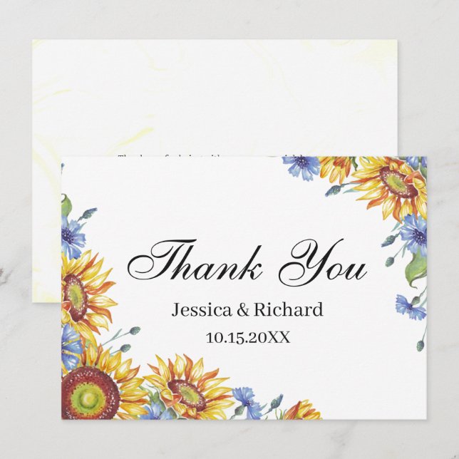 Ukraine Watercolor Thank You Postcard (Front/Back)