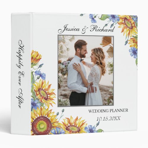 Ukraine Watercolor Wedding PHOTO 3 Ring Binder