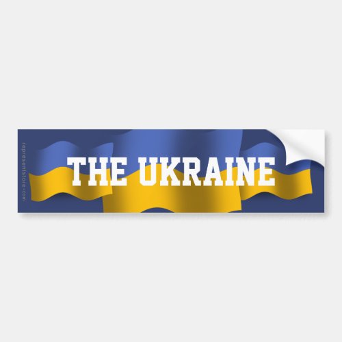 Ukraine Waving Flag Bumper Sticker