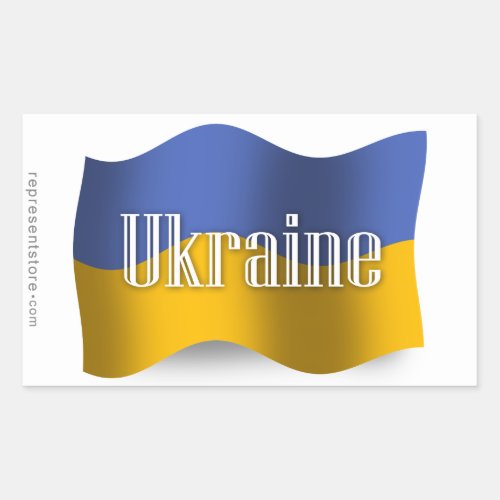 Ukraine Waving Flag Rectangular Sticker