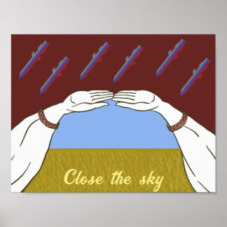 Ukraine "yellow and blue" peace sky poster