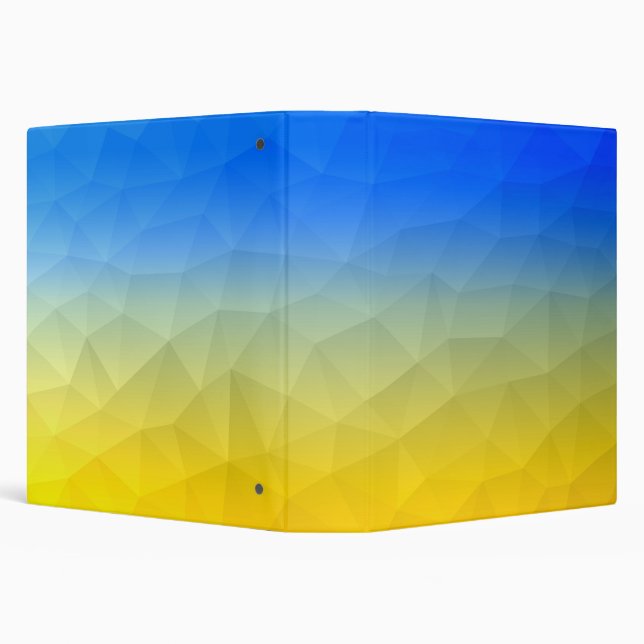 Ukraine yellow blue geometric mesh pattern 3 ring binder (Background)