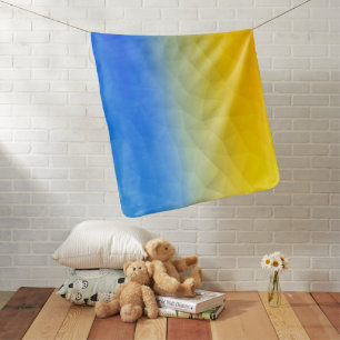 Ukraine yellow blue geometric mesh pattern baby blanket