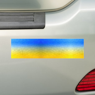 Ukraine yellow blue geometric mesh pattern bumper sticker