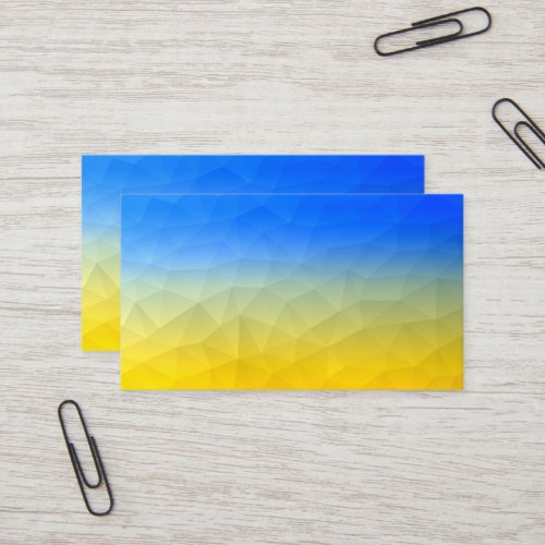 Ukraine yellow blue geometric mesh pattern business card