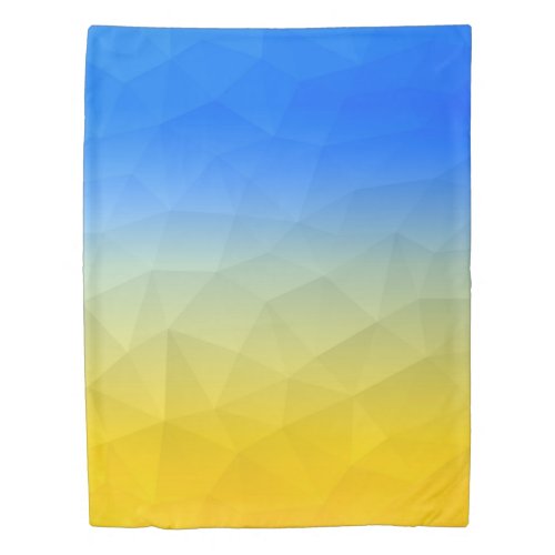 Ukraine yellow blue geometric mesh pattern duvet cover