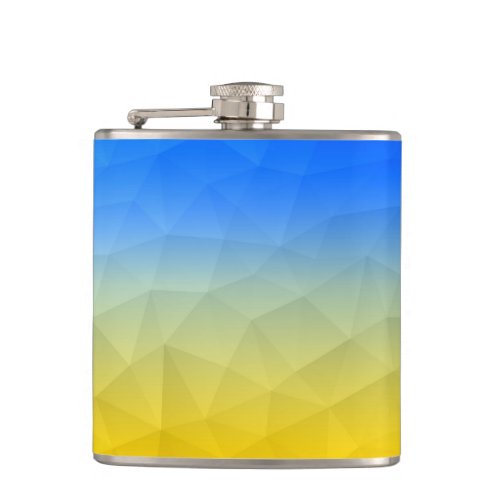 Ukraine yellow blue geometric mesh pattern flask