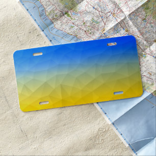 Ukraine yellow blue geometric mesh pattern license plate