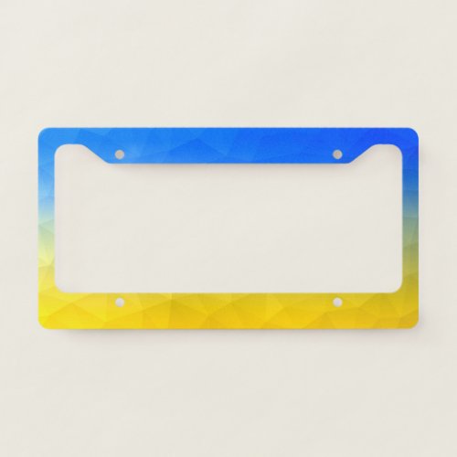 Ukraine yellow blue geometric mesh pattern license plate frame