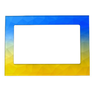 Ukraine yellow blue geometric mesh pattern magnetic frame