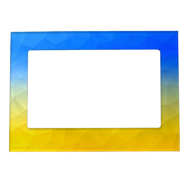 Ukraine yellow blue geometric mesh pattern magnetic frame (Front)