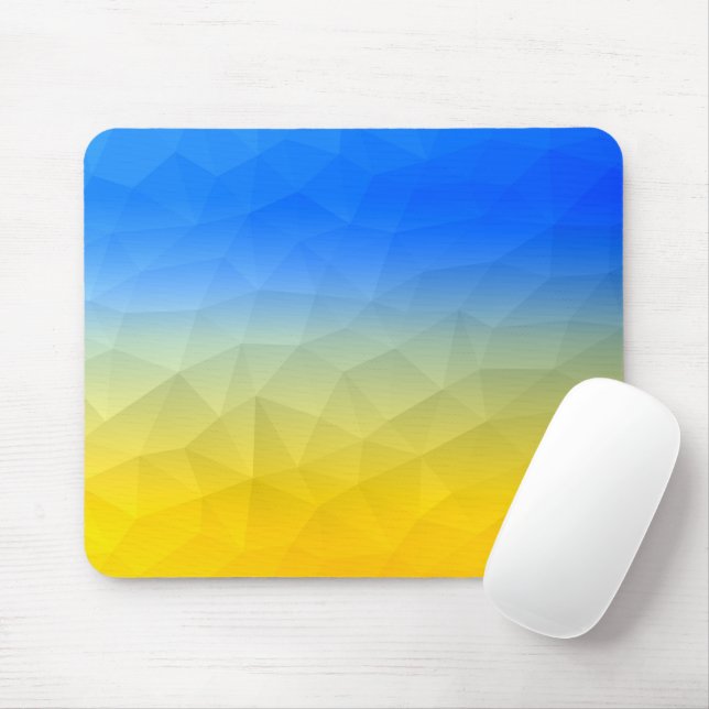 Ukraine yellow blue geometric mesh pattern mouse pad (With Mouse)