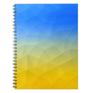 Ukraine yellow blue geometric mesh pattern notebook