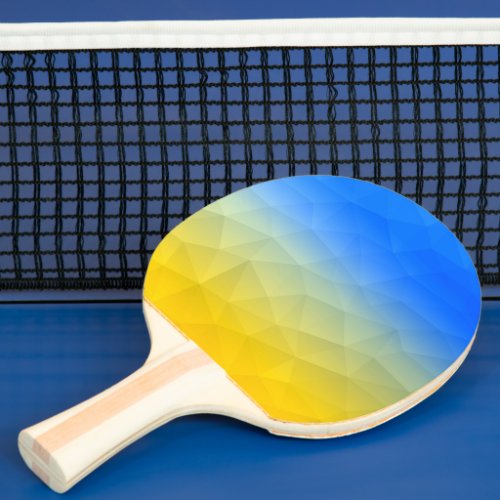 Ukraine yellow blue geometric mesh pattern ping pong paddle