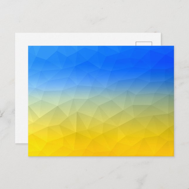 Ukraine yellow blue geometric mesh pattern postcard (Front/Back)