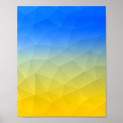 Ukraine yellow blue geometric mesh pattern poster