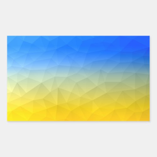 Ukraine yellow blue geometric mesh pattern rectangular sticker