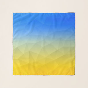 Ukraine yellow blue geometric mesh pattern scarf