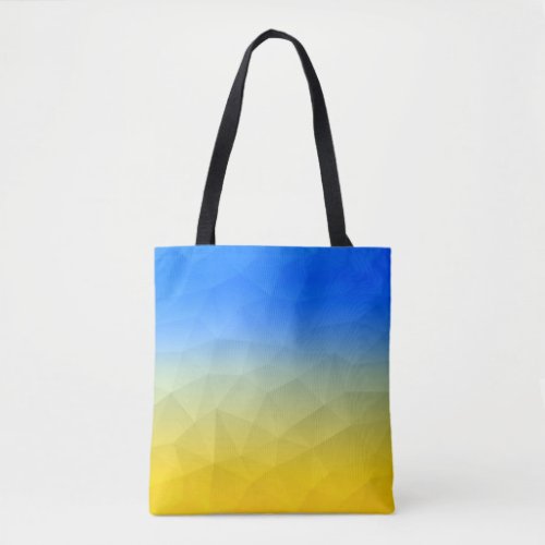 Ukraine yellow blue geometric mesh pattern tote bag