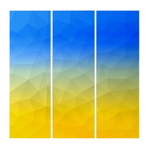 Ukraine yellow blue geometric mesh pattern triptych